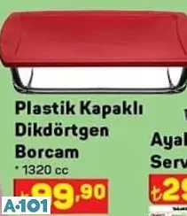 PAŞABAHÇE PLASTİK KAPAKLI DİKDÖRTGEN BORCAM